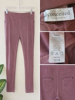 Conceited Mauve Pull-On Jeggings Stretch Skinny Pants Size 12-18